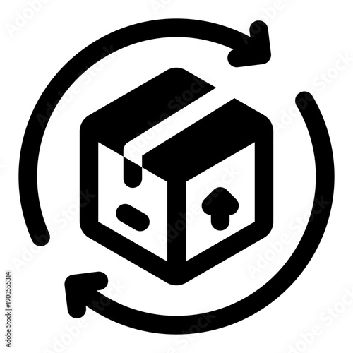 A solid style icon showing parcel loading