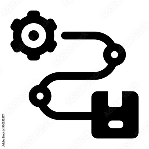 A filled style icon depicting parcel insurance