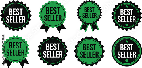 Best Seller badge collection in black and green