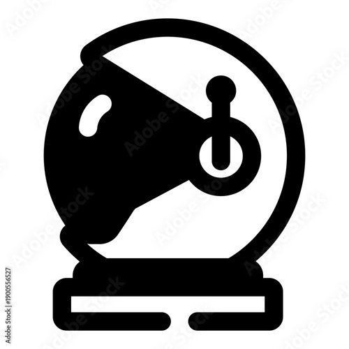 A filled style icon depicting a space helmet