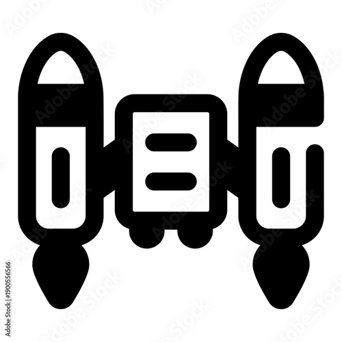A solid style icon showing a space jetpack
