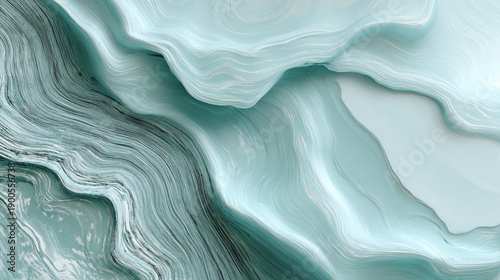 Abstract illustration of flowing turquoise and teal hues, resembling the textures of marble or water