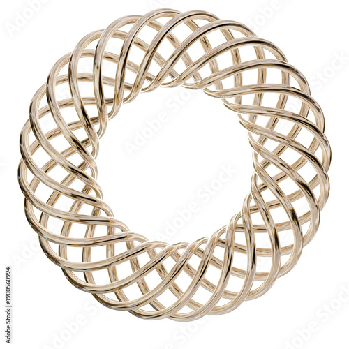 3D Abstract Gold Metallic Geometric Modern Futuristic Smooth Object Star Sphere Ring Wave Grid Glossy Ornament Decorative 