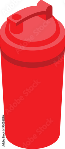 Red protein shaker bottle for sports nutrition promoting healthy lifestyle
