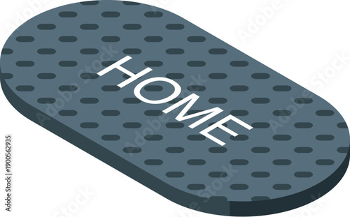 Oval shaped button displaying the word home, indicating a homepage or main menu navigation element within a digital interface