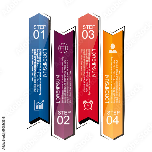Ribbon Bookmark Process Infographic.ai