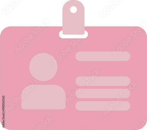 Isolated Pink Identification Card with Soft Pastel Design Elements