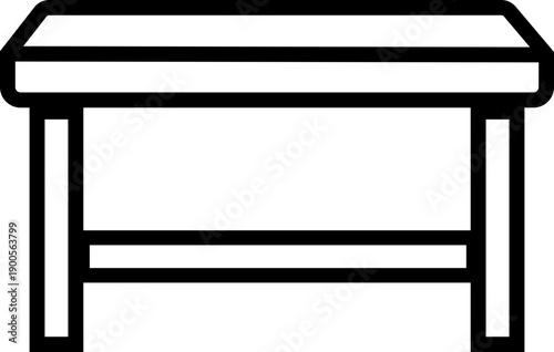 bench with hinged lid icon, modern furniture symbol for interior design, home organization, seating and storage solution, furniture making, minimal flat vector for UI, web, app, and print use