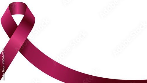 Multiple myeloma awareness month Ribbon Vector Illustration. Burgundy Ribbon Isolated On White Background.