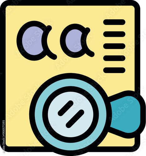 Magnifying glass examines document, revealing text, settings, and other information through detailed exploration