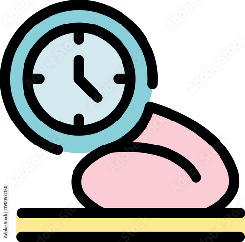 Clock ticking, marking the time required for bread dough to rise and leaven, a crucial step in baking