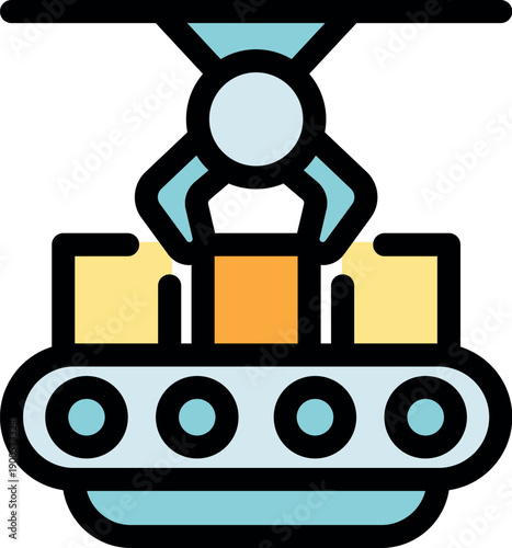 Robotic arm efficiently lifting boxes on a conveyor system