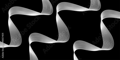 A 3D vector tooth illustration on a black background featuring a curved wave pattern and artistic texture for a modern wallpaper design