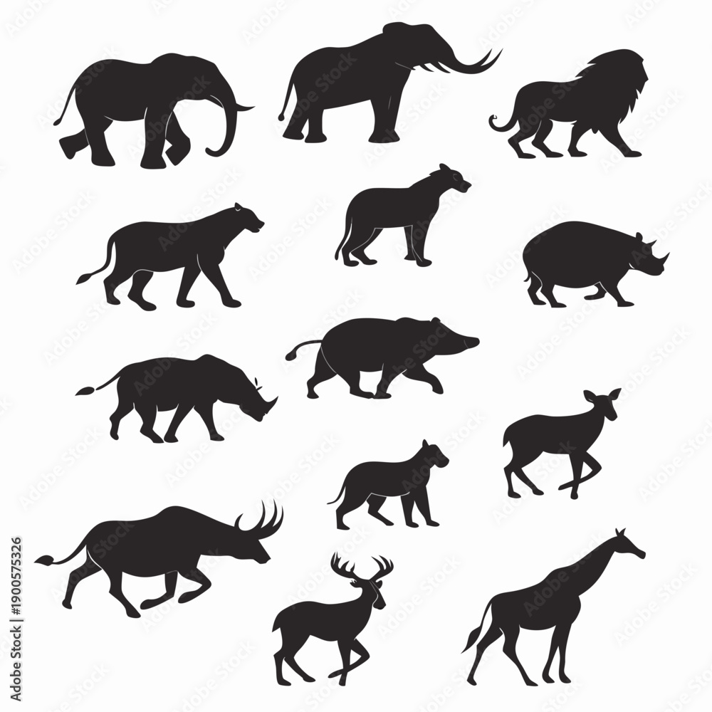 Obraz premium set of animals silhouettes