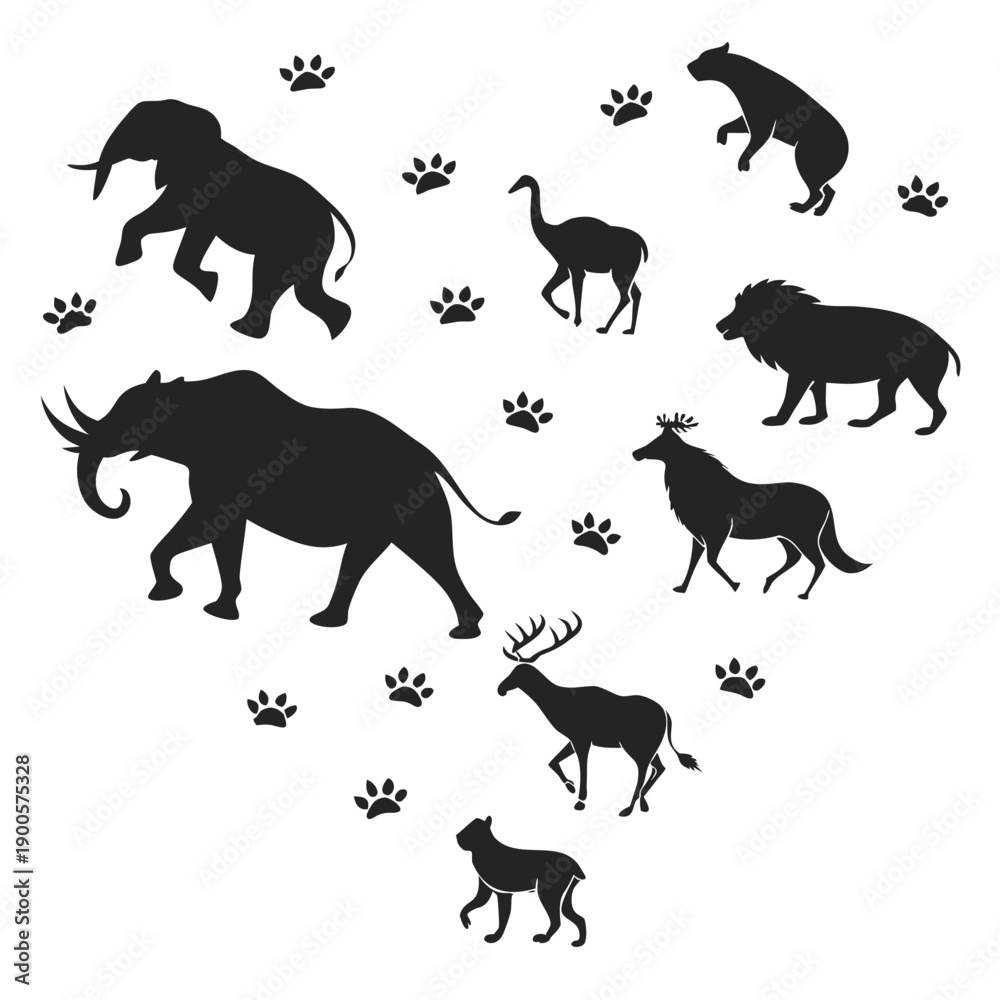 Obraz premium silhouettes of animals