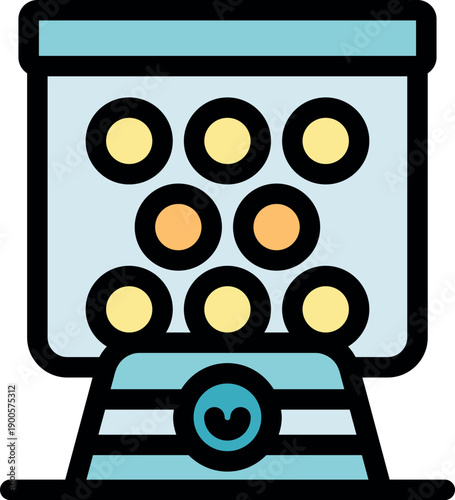 Lottery machine with colorful balls inside, ready for a prize drawing or gambling event