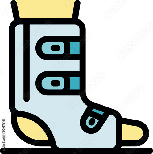 Orthopedic boot providing support and immobilization for a broken or sprained foot and ankle, aiding recovery