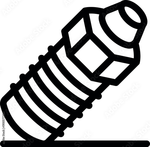 Close up view of a plumbing fitting with threads, suitable for connecting pipes in various plumbing applications