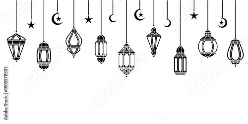 Islamic lantern for Eid al-Fitr background