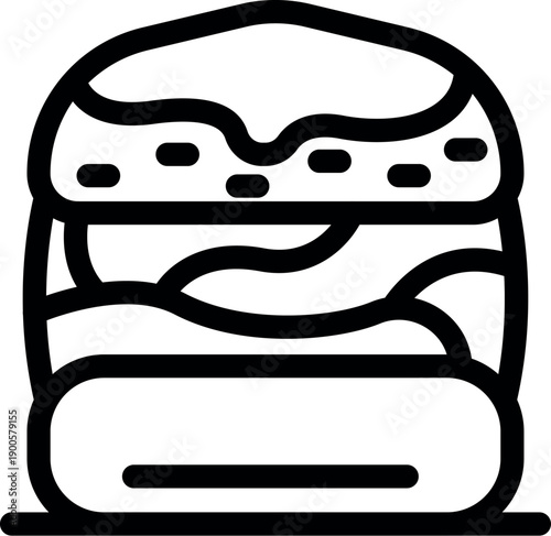 Tasty burger with melted cheese and sesame seeds on a bun, representing a classic fast food meal