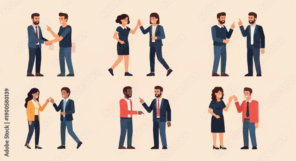 Fototapeta premium Business people celebrating success with gestures