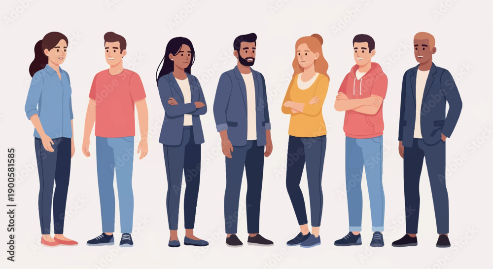 Obraz premium Diverse group of people standing together