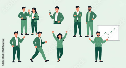 Business people team meeting presentation flat style