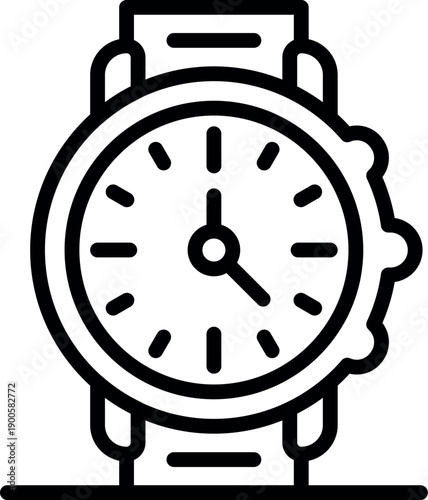 Classic analog wristwatch with a leather bracelet indicating the current time