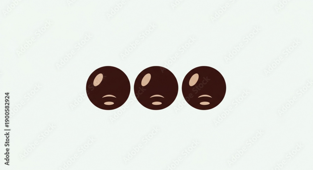 Obraz premium Three Chocolate Truffles Isolated on White Background