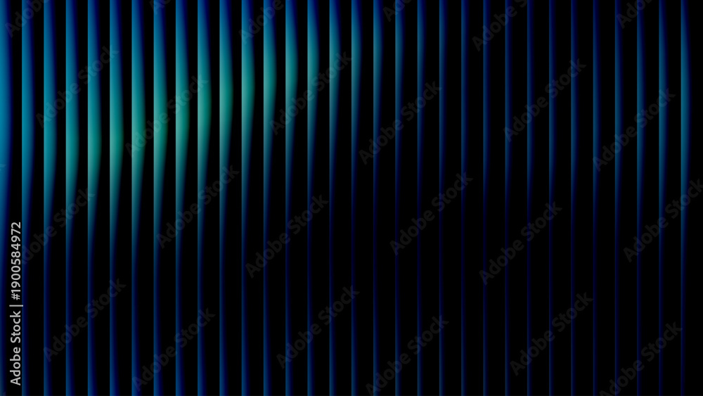 Fototapeta premium Abstract futuristic dark blue and green neon gradient background with vertical lines and vibrant shades. Technology presentation template with glass texture for design concepts, wallpapers and prints.