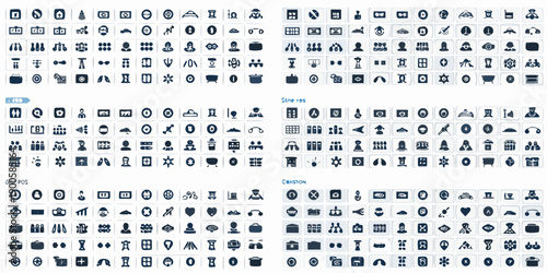 Collection of vintage typewriter keys arranged in a patterned grid