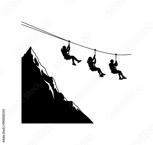 Zip-Lining Over Mountain Cliff Adventure