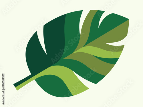 Wallpaper Mural Modern Stylized Tropical Plant Element with Wavy Color Block Design Torontodigital.ca
