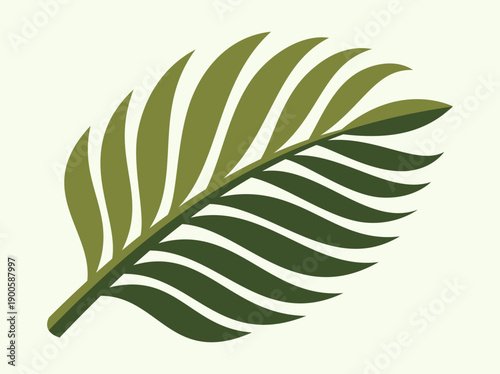Wallpaper Mural Modern Flat Design Palm Frond Isolated for Logo or Summer Theme Torontodigital.ca