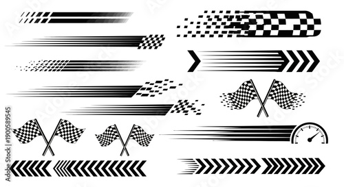 Dynamic Speed and Racing Graphic Elements Collection for Sport and Competition Themes
