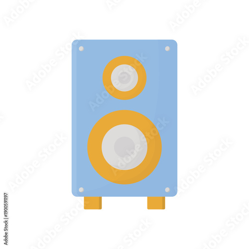 studio audio speaker system with woofer and bass technology equipment for music entertainment isolated on white background