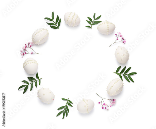 Frame made of Easter eggs d...