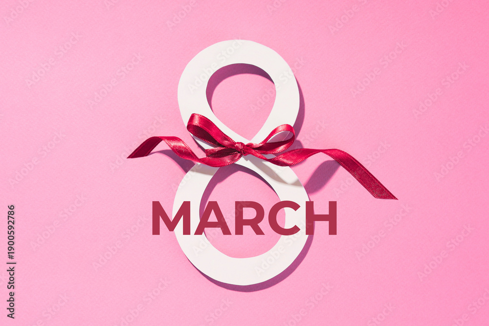 Obraz premium Display for March 8 featuring 8 and March