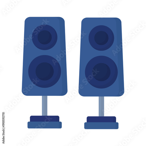 studio audio speaker system with woofer and bass technology equipment for music entertainment isolated on white background