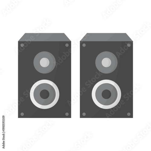 studio audio speaker system with woofer and bass technology equipment for music entertainment isolated on white background
