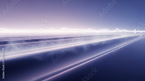 Futuristic High-Speed Light Trails on a Dark Road with Moving Vehicle Effect