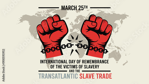 International Day of Remembrance of the Victims of Slavery Awareness Poster
