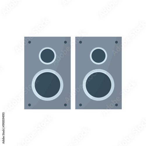 studio audio speaker system with woofer and bass technology equipment for music entertainment isolated on white background