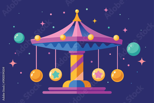 Carousel With Celestial Creatures Moons And Stars