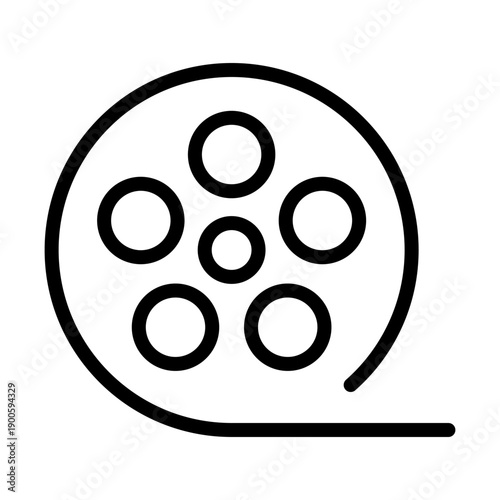 Classic Film Reel Icon Collection for Cinema Production and Multimedia Movie Industry Design