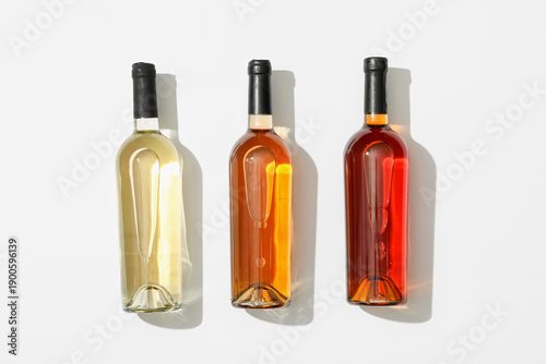 Bottles of different wine o...