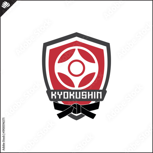 Martial art colored symbol, logo creative design emblem.