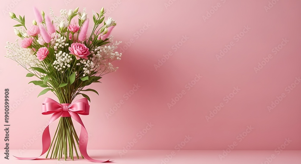 Fototapeta premium Elegant Pink Flower Bouquet Mother’s Day Background