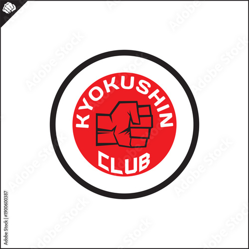 Martial art colored symbol, logo creative design emblem.