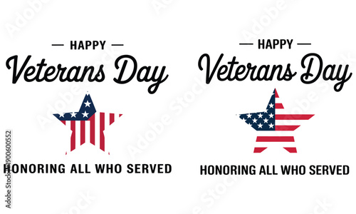 Happy Veterans Day Patriotic Badge Honoring All Who Served
